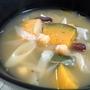 かぼちゃと長ねぎ・お豆さんのスープ