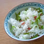 サラミと水菜の混ぜご飯