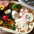 キャラ弁*てるてる坊主弁当♪とカラフルピーマンと人参のきんぴら★ by トイロさん