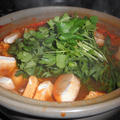 鯖または鮭のいろいろきのこキムチ鍋