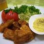 豚の唐揚げ・カレー風味のタルタルで♪