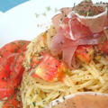 さっぱりトマトと生ハムの冷製パスタ by まりっくまさん