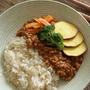 キーマカレー揚げ野菜添え