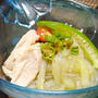 茄子の千切りが素麺に♪夏野菜おろしぶっかけ