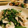 春菊と豚バラの切り干し納豆和え