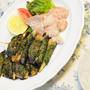 茹で豚と茄子の青ジソ味噌焼き