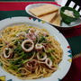 ヤリイカと豆苗としらすのパスタ