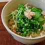 冷やしうどん　海老のすり流し汁