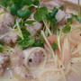 鶏と明太子のスープパスタ