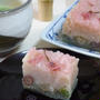 桜と蓬の蒸し羊羹”花見遊山”と命名