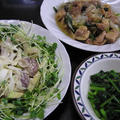 今日の晩御飯：貧乏メニュー（洋風マグロのたたき、鶏と葉たまねぎの甘辛煮） by miltuchanさん