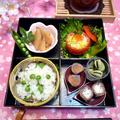 春満載お花見弁当☆つやつやグリンピースごはん！！ by ぱおさん