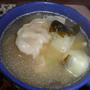 餃子と青梗菜のアジア３ヶ国風味（鶏ガラ・韓国 DASHIDA・味噌）のスープ