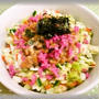残り野菜の昆布茶和えネバネバ納豆丼