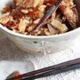 鶏挽肉と牛蒡の中華風ピリ辛炊き込みご飯。