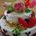 パティシエパパへ♪ママの手作りBirthdayケーキ*深夜ケーキ教室の成果は・・・ by Mayu*さん