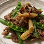 スナップえんどうたっぷり！牛肉のまろやかオイスターソース