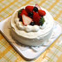 苺のピンクショートケーキ