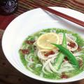 *アジア〜ンなオクラスープで冷やしうどん by momoさん
