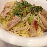 ママーの早ゆでパスタ☆豚肉とキャベツのペペロンチーニ☆