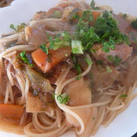 休日のお昼のパスタは